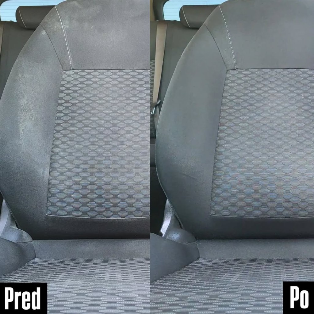 Pred a po čistení autosedačky